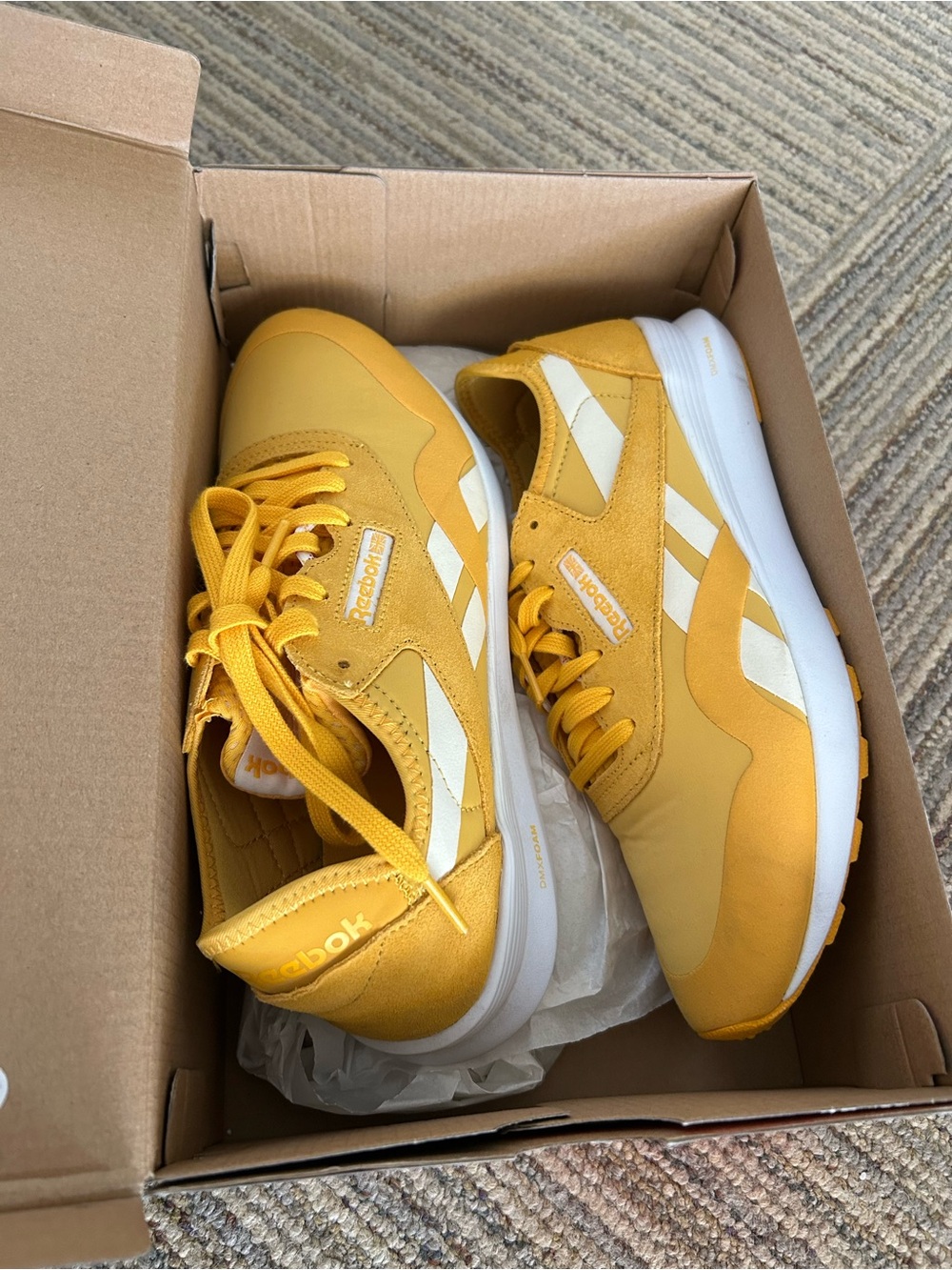 Reebok Kids Yellow and White Classic Sneakers